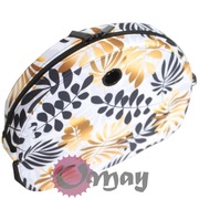 Czarny organizer do Obag MOON LIGHT liście szare złote 2 kieszenie OMAY