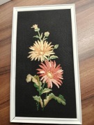Ogrodowe Kwiaty / Narcyz ? ? haft Vintage Boho Obraz ramka rama
