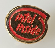 Metalowa przypinka Intel Inside czerwona