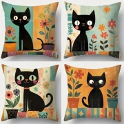 Poszewka na poduszkę urocze kotki, vintage, 45x45cm 4szt. (wysyłka 12h)
