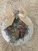 Bombka medalion 10 cm  Retro