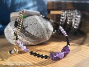 Bransoletka amulet ametyst i czarny turmalin