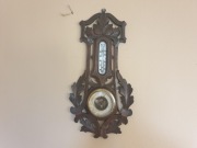 Barometr Rzeźbiony Stacja Pogody Drewniany Antyk 