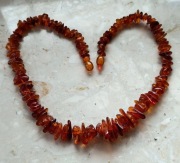 Korale z bursztynu szlifowanego