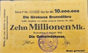 + Niemcy + Brunndobra + 10.000.000  Marek + 1923 + Rzadkosc ! 