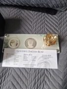 Zestaw Goodbay Diana 2 Pounds+medal+róża.Tylko 99 sztuk Ponad 50 g srebra