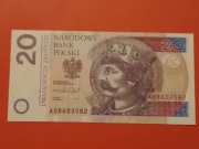 20 ZŁ 2016 AO STAN UNC SERIA PRZEJŚCIOWA