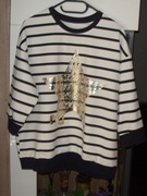 MEGI_ BLUZA_ w Granatowo Białe pasy Złota Gwiazda r. S/M/L