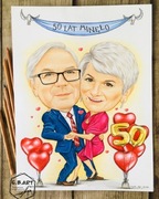 Karykatura + RAMKA 2 osoby A3 30x40 kolor