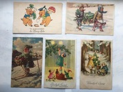 Kartki pocztowe początki PRL-u druga połowa lat 40 XX w 5 szt