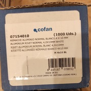 Nity zrywalne Cofan 4x10 kolor biały 1000 szt, 1,6 kg