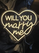 Neon Will you marry me Wedding Love . Wesele ślub zaręczyny 