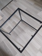 Stolik metalowy czarny szklany kawowy 50x50x50 