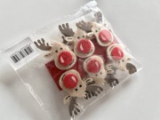 Klamerki świąteczne filc renifery 6 elementów