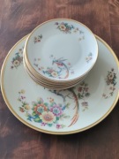 Thomas Ivory przedwojenny komplet talerzyków Rajski ptak konfiturówki 