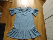 Endo cien. dżins niebieska sukienka r. 146/152cm 9l+ nowa