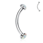 Kolczyk do brwi tytanowy G23 z opalem 16G banan 6mm