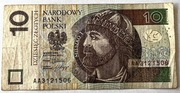 Banknot 10 zł  2012 rok unikat AA 3121506