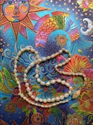 Stary naszyjnik naturalne perły słodkowodne vintage PRL 