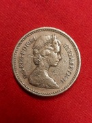 N301' ONE POUND ELIZABETH II 1984 ODWRÓCONY GRAWER