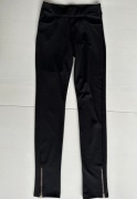Spodnie leginsy czarne suwaki stan idealny S/36