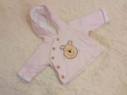 Wiosenna różowa kurteczka niemowlęca rozm. 68 z misiem i ozdobn. guziczkami