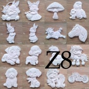 Zestaw 8 figurki do malowania dla dzieci z gipsu 