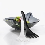 Koziol Leaf XL - miska sałatkowa i łyżki do sałaty