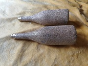 Złote brokatowe butelki dekoracja 