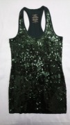 Mini sukienka z cekinami, bokserka, bez rękawów, party style, stylowa