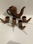 vintage stare kubki kieliszki ceramika PRL bulgari