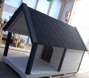 Buda dla małego psa typu Jamnik, Beagle z tarasem,  ocieplana 