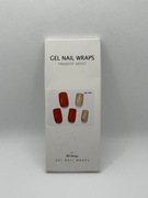 Gel nail wraps 20sztuk Czerwony i Zloty Brokat Naklejki Zelowe na Paznokcie
