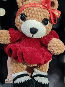 Miś szydełkowa maskotka prezent 30cm walentynki 