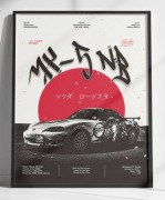 Mazda MX-5 NB plakat A3 w ramie JDM retro Japan style