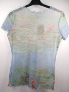 Bluzka mesh apoh London Next 38 M transparentna pastelowa kwiaty Y2K trend
