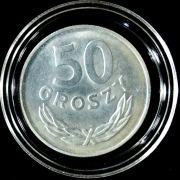 50 GROSZY 1976, b.z., PRL, nominał, stempel zwykły