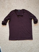 Bawełniana lekka rozpinana bluzka rozpinana z długim rękawem bordowa L