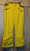 Wedze żółte neonowe spodnie narciarskie snowboardowe szelki L/XL