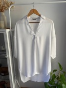 Lekka zwiewna długa bluzka tunika 100% wiskoza V neck