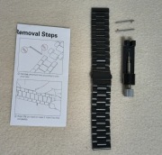 Pasek, bransoleta do smartwatcha 22 mm czarna, stal nierdzewna, teleskopy