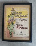 Stara grafika. Litografia Kwiaty. Secesja