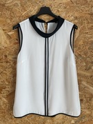 ORSAY Biała bluzka na ramiączkach z czarnymi akcentami M