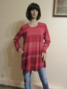 GUDRUN SJODEN ceglasta długa bluzka we wzorki 100% lyocell_ M