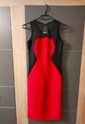 Dopasowana czerwona sukienka XXS