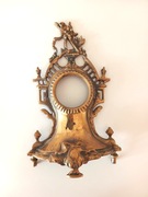 Mosiężna obudowa oprawa zegara kominkowego z mosiądzu stara zdobiona