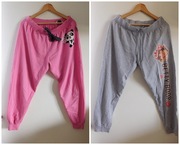 Spodnie dresowe szare różowe 42/44 2 sztuki XL