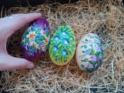 Pisanki ręcznie malowane (gęsie). Pisanka wielkanocna. Ozdoba. Prezent 