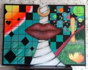 Usta/Abstrakcja Obraz Akrylowy 120x90