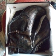 SERGIO TODZI Eleganckie, czekoladowe kozaki na koturnie 37